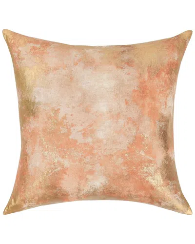 Classic Home Original Patina Foil Print Artwork Onara Throw Pillow In Bronze