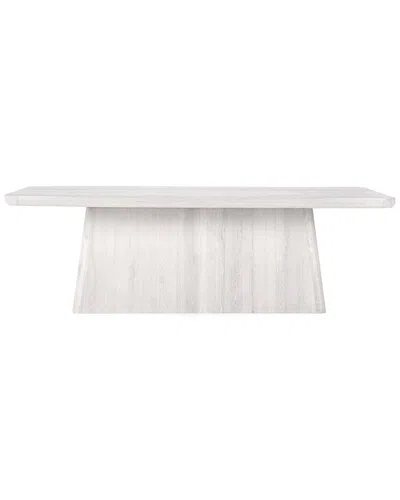 Classic Home Orlando 95in Wash Oak Wood Pedestal Dining Table In White