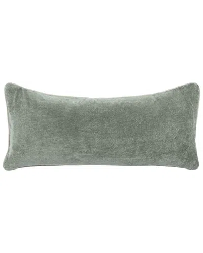 Classic Home Overdyed & Stonewashed Reversible Heirloom Velvet Throw Pillow In Green