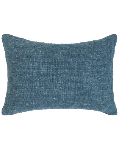 Classic Home Overdyed Woven Textured Fable Throw Pillow In Blue