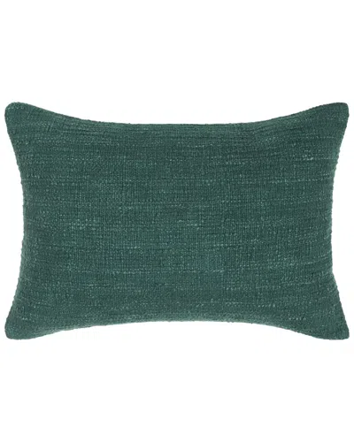 Classic Home Overdyed Woven Textured Fable Throw Pillow In Green