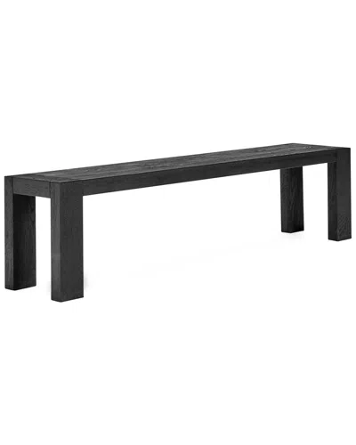 Classic Home Parsons Oak Wood Bench Black
