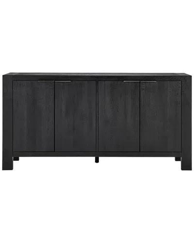 Classic Home Parsons Oak Wood Four Door Sideboard In Black