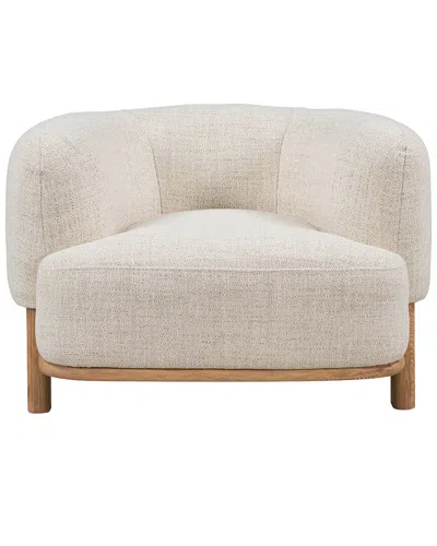 Classic Home Pasadena Upholstered Traditional Fabric Accent Chair In White