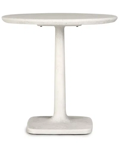 Classic Home Paulina 31in Concrete Stone Outdoor Bistro Table In White