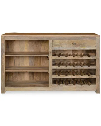 Classic Home Prism Mango Wood Bar Cabinet In Brown