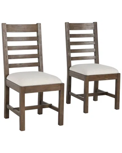 Classic Home Quincy Set Of 2 Dining Chairs In Brown