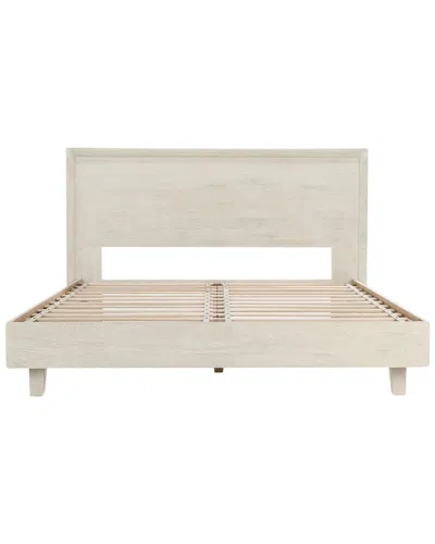 Classic Home Reece Mango Wood Minimalist Elegance Queen Bed In White