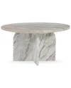 Classic Home Reilly Marble Coffee Table In Blue