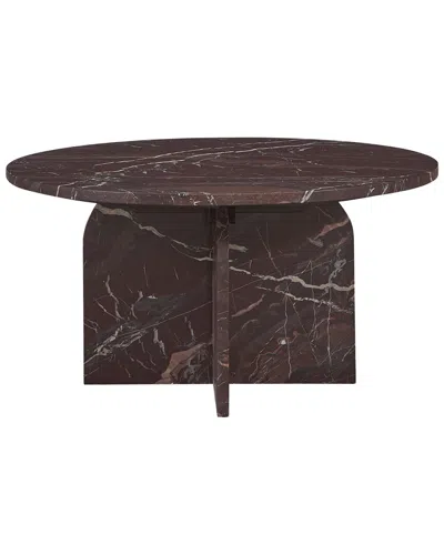 Classic Home Reilly Marble Coffee Table In Brown