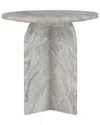 Classic Home Reilly Marble End Table In Gray