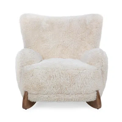 Classic Home Riya Upholstered Fabric Plush Accent Chair In White