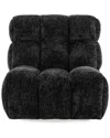 Classic Home Roba Upholstered Fabric Swivel Lounge Chair Black In Black
