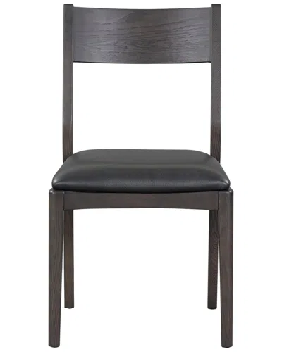 Classic Home Rooney Top Grain Leather Dining Chair In Black