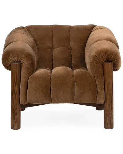 Classic Home Sansa Upholstered Accent Chair In Brown