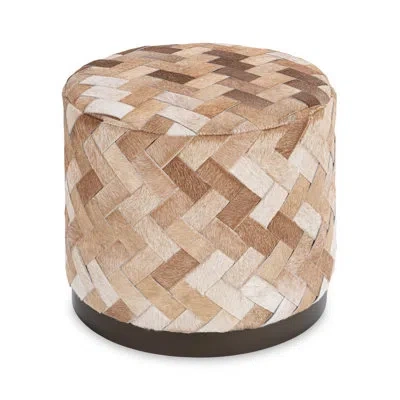 Classic Home Sasha Hair On Hide Ottoman In Brown