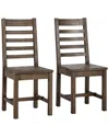 Classic Home Set Of 2 Caleb Solid Wood Dining Chair In Brown