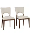 Classic Home Set Of 2 Mitchel Fabric Upholstered Dining Chair In Brown