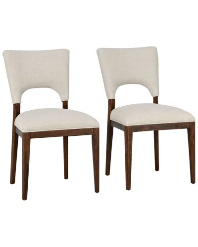 Classic Home Set Of 2 Mitchel Fabric Upholstered Dining Chair In Brown