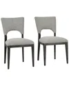 Classic Home Set Of 2 Phillip Fabric Upholstered Dining Chair In Grey