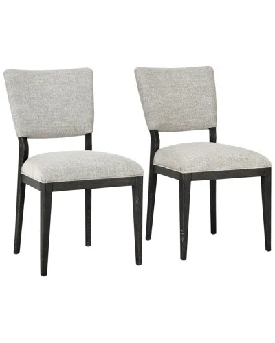 Classic Home Set Of 2 Phillip Fabric Upholstered Dining Chair In Grey