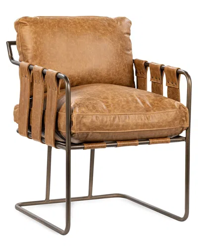 Classic Home Strapling Leather Dining Chair In Animal Print