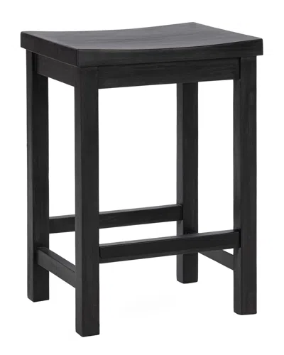 Classic Home Tanner Reclaimed Pine Counter Stool In Black
