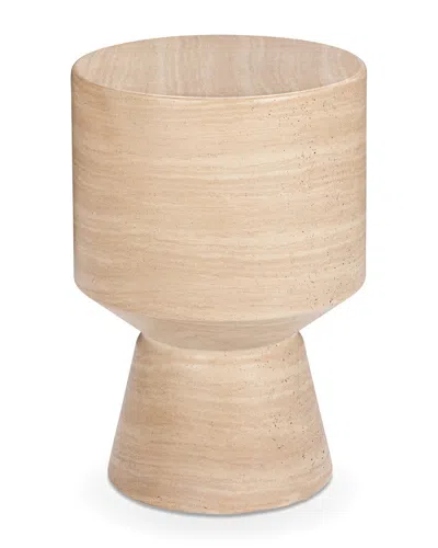 Classic Home Terrace Outdoor Accent Table Beige