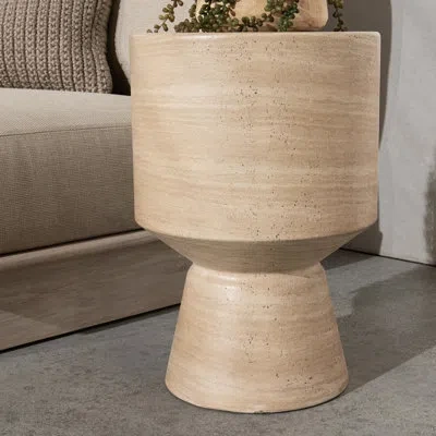 Classic Home Terrace Outdoor Accent Table In Brown