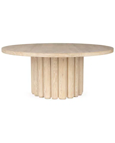 Classic Home Tiber 70in Round Oak Veneer Wood Dining Table In Neutral