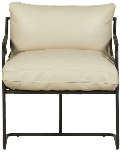 Classic Home Toluca Cream Leather Accent Chair In White