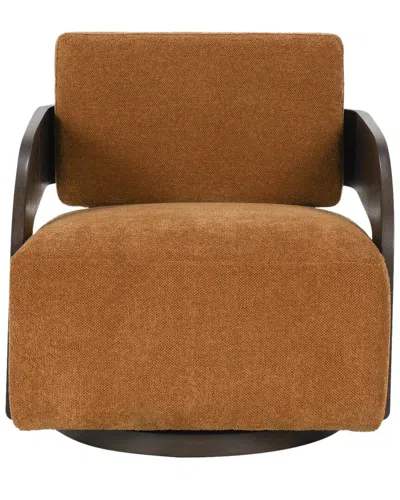 Classic Home Toscana 360-degree Swivel Fabric Upholstery Accent Chair In Brown