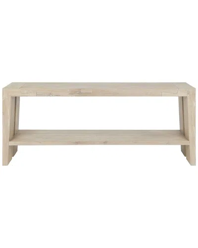 Classic Home Troy 72in Cracked Oak Wood Console Table In White