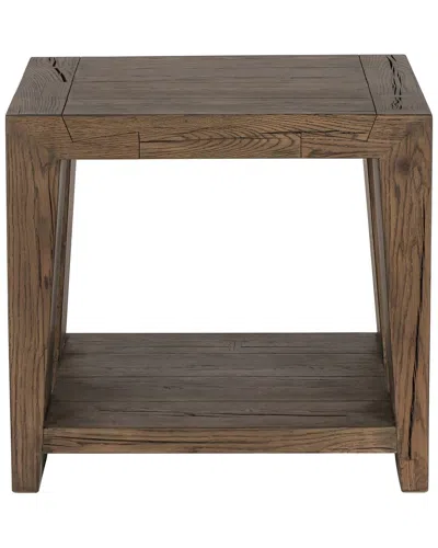 Classic Home Troy Cracked Oak Wood End Table In Brown