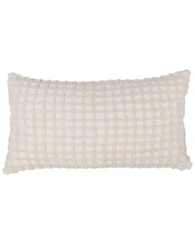 Classic Home Tufted Embroidery Ion Cotton Throw Pillow In White