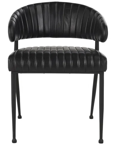 Classic Home Umbria Leather Dining Chair In Black