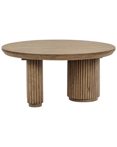 Classic Home Vander Wood Round Coffee Table In Brown