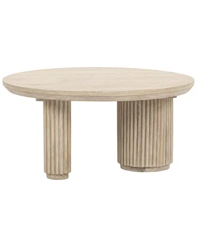 Classic Home Vander Wood Round Coffee Table In Neutral