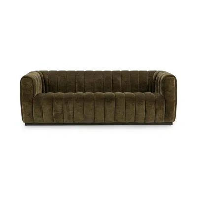 Classic Home Vanty 92'' Upholstered Fabric Sofa In Green