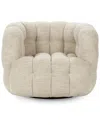 Classic Home Walter Upholstered Swivel Accent Chair In Nude