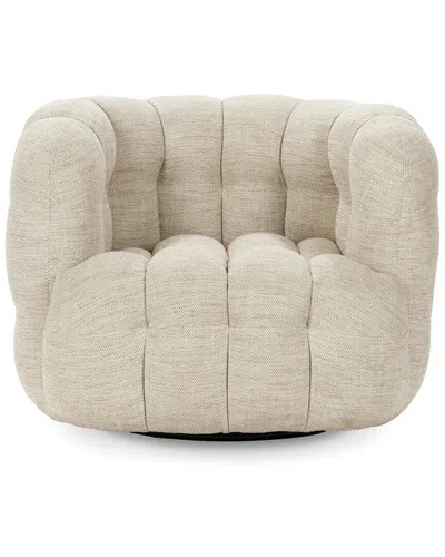 Classic Home Walter Upholstered Swivel Accent Chair In Nude