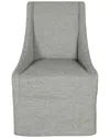 Classic Home Warwick Fabric Upholstered Rolling Dining Chair In Gray
