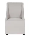 Classic Home Warwick Upholstered Rolling Dining Chair In Gray