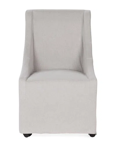 Classic Home Warwick Upholstered Rolling Dining Chair In Gray