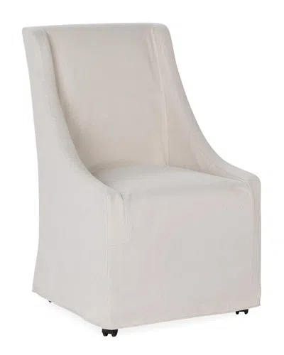 Classic Home Warwick Upholstered Rolling Dining Chair Stone Bei