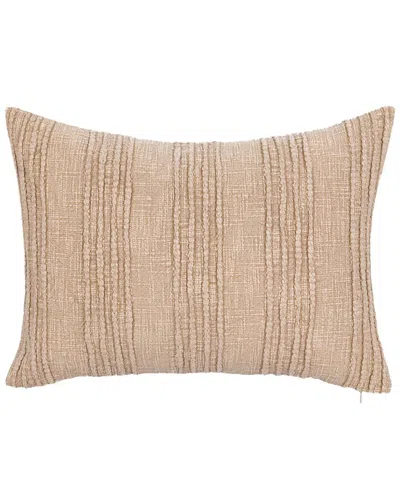 Classic Home Woven Stripe Gratitude Cotton Throw Pillow In Brown