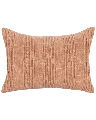 Classic Home Woven Stripe Gratitude Throw Pillow In Orange