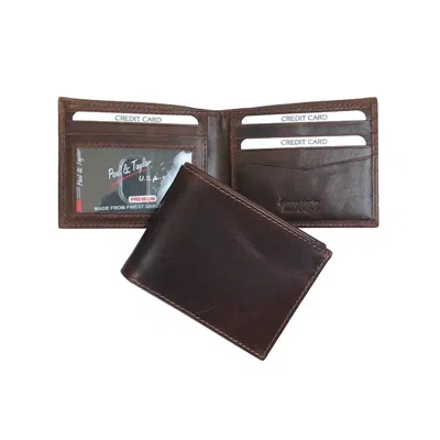 Classic Look Inc. Men's Cowhide Leather Bi-fold Wallet In Brown