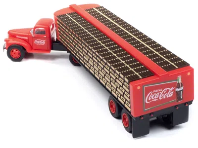 Classic Metal Works 1941-1946 Chevrolet Tractor Red With Flatbed Bottle Trailer "coca-cola" "mini Metals" Series 1/87 (h