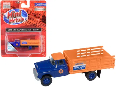 Classic Metal Works 1955 Chevrolet Stakebed Truck "union 76" Blue And Orange 1/87 (ho) Scale Model By Classic Metal Work